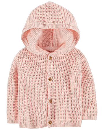 Carter's Cardigan com Orelhas e Botões Algodão Rosa
