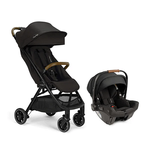 Nuna Carrinho TRVL com Bebê Conforto Pipa Urbn Caviar Preto