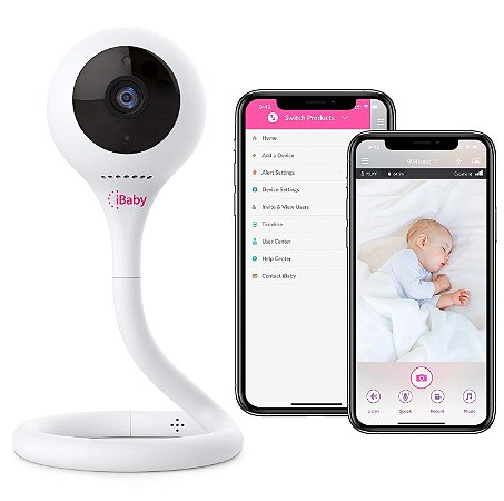 Babá Eletrônica iBaby M2C FHD 1080p, Kit Suporte de Parede, Áudio, Wi-Fi, Sensores de Movimento