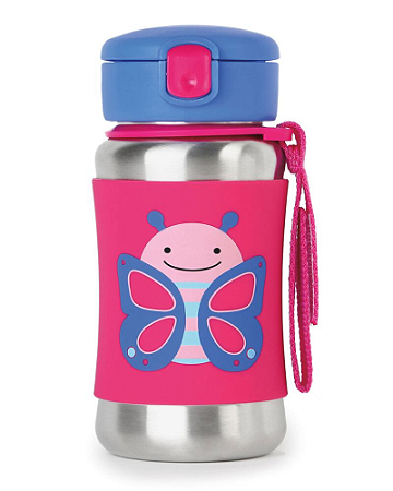 Garrafa de Aço Inox Zoo Borboleta Skip Hop 350ml
