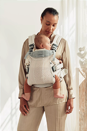 BabyBjorn Baby Carrier Harmony Cream 0-3 anos, Malha 3D Canguru