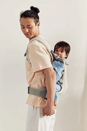 BabyBjorn Baby Carrier Harmony Cream 0-3 anos, Malha 3D Canguru