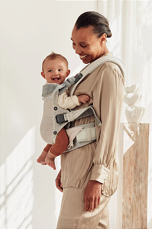 BabyBjorn Baby Carrier Harmony Cream 0-3 anos, Malha 3D Canguru