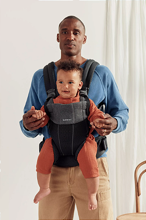 BabyBjorn Baby Carrier Harmony Black 0-3 anos, Malha 3D Canguru