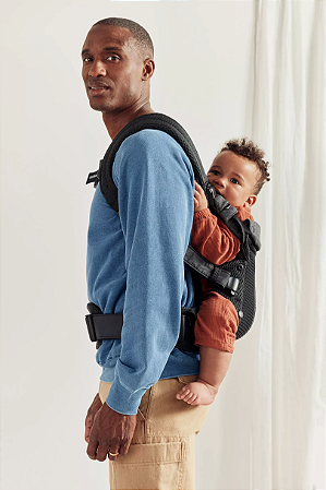 BabyBjorn Baby Carrier Harmony Black 0-3 anos, Malha 3D Canguru