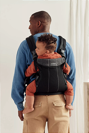 BabyBjorn Baby Carrier Harmony Black 0-3 anos, Malha 3D Canguru