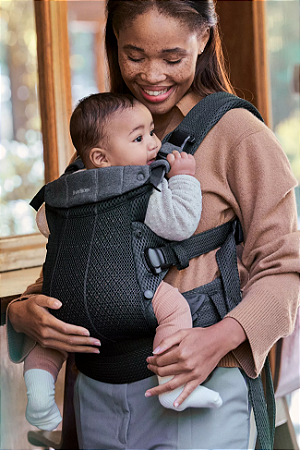 BabyBjorn Baby Carrier Harmony Black 0-3 anos, Malha 3D Canguru