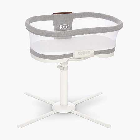 HALO Berço Giratório Luxe Centro Calmante Músicas, Luzes, Acopla Cama Sleeper Luxe Series Cinza