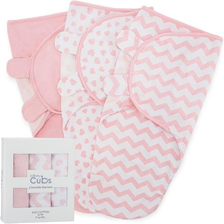 Swaddle Ajustável Confortável Comfy Cubs Fácil Ajuste 3 UN Rosa Claro -  Bebês Recém-Nascidos 0-3 Meses