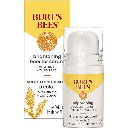 Burt's Bees Soro Iluminador para Rosto com Vitamina C e Cúrcuma, reduz manchas escuras, hidratante,