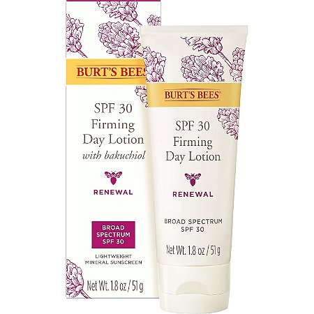 Burts Bees Hidratante Protetor Solar para Rosto, Loção Facial alternativa de retinol com FPS 30 para cuidados antienvelhecimento e proteção diurna, Vegano