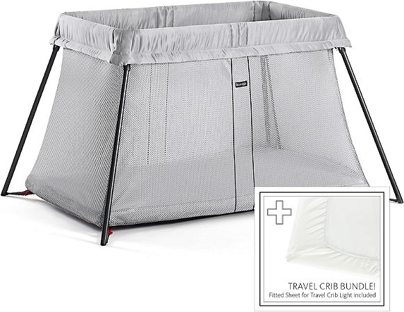 Babybjörn Berço Portátil de Viagem Cinza + Lençol