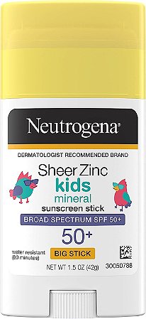 Neutrogena Stick Kids Protetor Solar Mineral FPS 50 Proteção UVA/UVB & Resistente à Água 42g