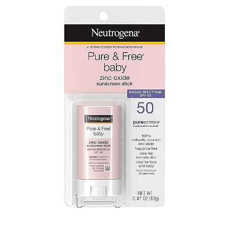 Neutrogena Baby Stick Protetor Solar Pure & Free com FPS 50 Hipoalergênico, Mineral 13g