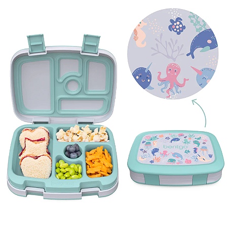 Bentgo Lancheira Kids Prints Lunch Box Vida Marinha