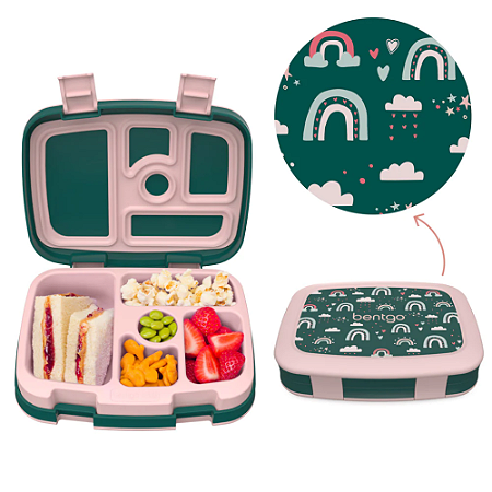 Bentgo Lancheira Kids Prints Lunch Box Arco-Íris-Verde