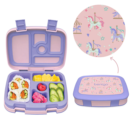 Bentgo Lancheira Kids Prints Lunch Box Carrossel Unicórnios