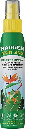 Badger Spray Repelente de Insetos Natural e Vegano, Seguro para Bebês e Crianças Citronela, alecrim e capim-limão, 118,3ml