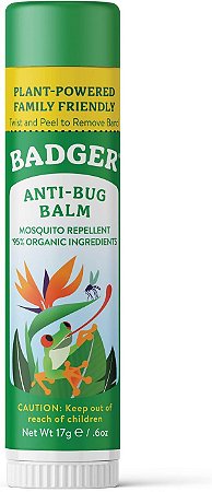 Badger Bastão Stick Repelente de Insetos Natural e Vegano, Seguro para Bebês e Crianças Citronela, alecrim e capim-limão, 17g