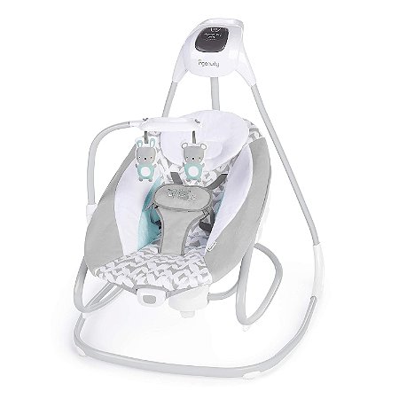 Ingenuity Cadeira Automática 2 em 1 SimpleComfort Raylan Balanço para Bebês Multidirecionais de 6 velocidades, Vibrações e Sons da natureza, 0-9kg