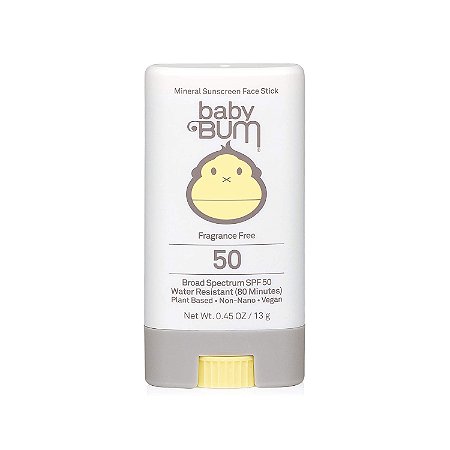 Baby Bum Stick Facial Protetor Solar Mineral FPS 50 13g Sem Fragrância Vegano e Natural