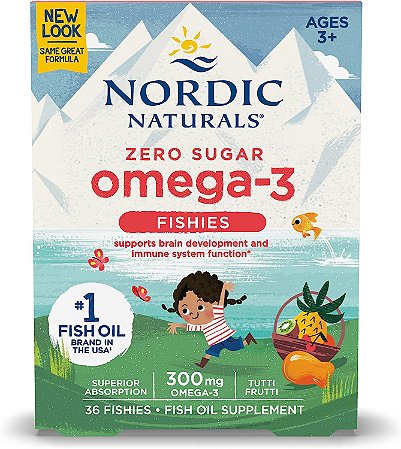 Nordic Naturals Ômega 3 300mg 36 un Gummies Tutti Fruti +3 com EPA e DHA - Cérebro, Humor, Visão e Sistema Imunológico Saudáveis, Zero Açucar