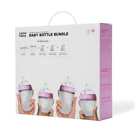 Kit Comotomo Rosa 7 Peças