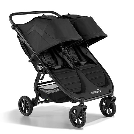 Baby Jogger City 2 Carrinho Duplo Gêmeos Compacto Jet Preto
