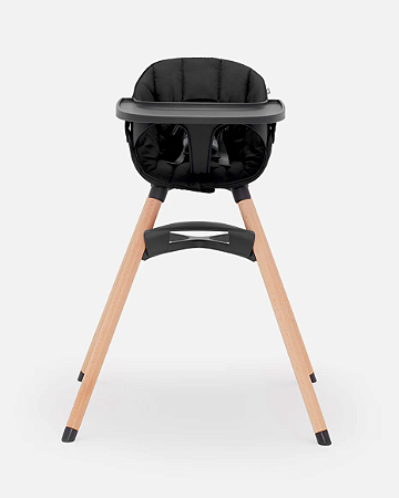 Lalo Cadeira de Alimentação Alta 3 em 1 Ajustável Madeira com Preto