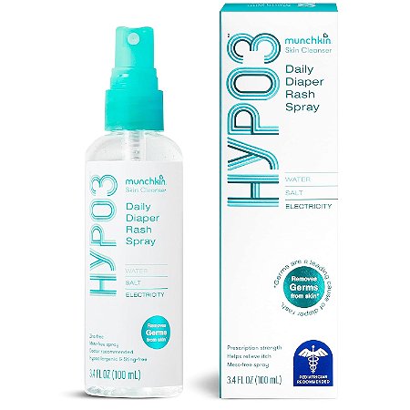 Spray Prevenção de Assaduras Natural Munchkin HYP03 Spray Natural Sem Zinco Para uso Diário Prevenção de Assaduras com Hipocloro para Bebês +0m
