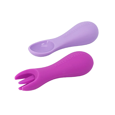 Marcus & Marcus Kit Colher E Garfo Para Treinamento Baleia Willo Roxo