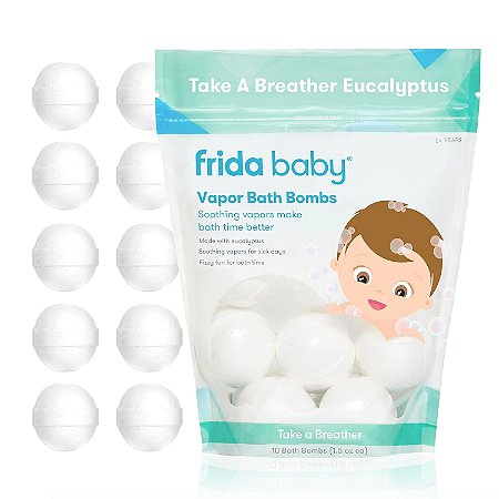 Frida Baby 10 UN Vapor Descongestionante de Banho Natural, com óleo essencial de Eucalipto para Aromaterapia