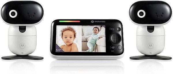 Babá Eletrônica Motorola PIP1510 Connect 5" Wi-Fi Motorized Video Baby Monitor - 2 Cameras