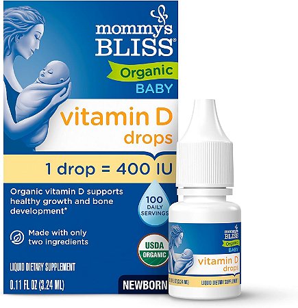 Mommy's Bliss Vitamina D Organic Baby Drops | Promotes Healthy Growth and Bone Development | Age Newborn+