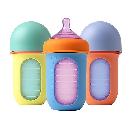 Boon Nursh Mamadeira 3 unidades 240ml - Bico +3m - Bloco de Cores