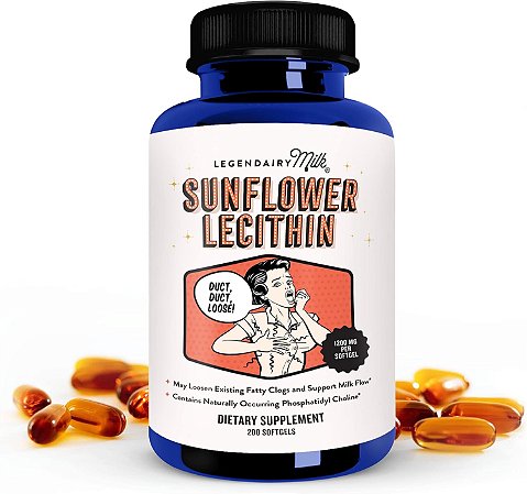 Legendairy Milk Sunflower Lecithin 200 Caps Suplemento Amamentação para Ductos de leite obstruídos