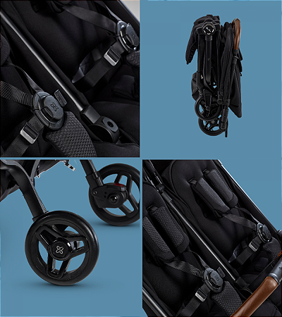 Carrinho Jet Silver Cross Duplo Gêmeos Black - JH Baby Store