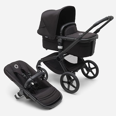 Carrinho Bugaboo Fox 5 com Assento e Moisés Midnigt Black