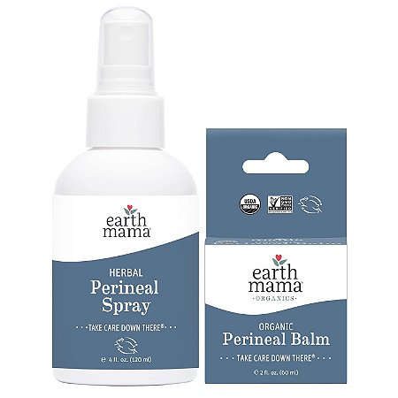 Spray Perineal Pós Parto Natural e Vegano Earth Mama + Pomada Perineal Pós Parto