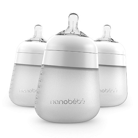 Mamadeira Nanobebe Toque Natural 3 Un Branco 270ml