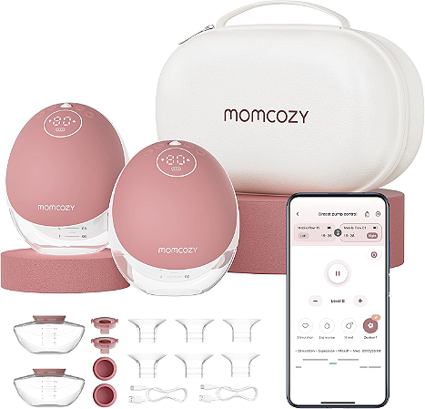 Momcozy M9 Breast Pump Hands Free 24mm Red Dupla