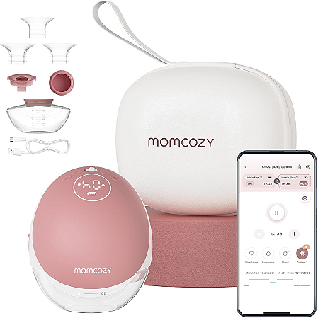 Momcozy M9 Breast Pump Hands Free 24mm Red Single