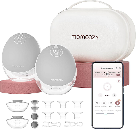 Momcozy M9 Extratora de Leite Hands Free 24mm Grey Dupla