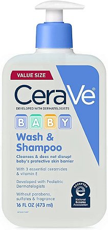 CeraVe Baby Wash & Shampoo | 2-in-1 Tear-Free for Skin Hair Fragrance 473ml