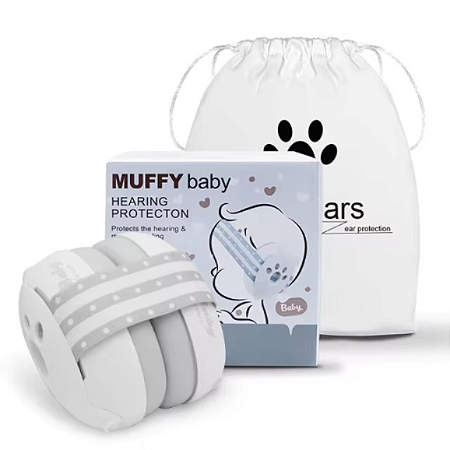 Protetor Auricular de Bebê MUFFY Baby - Redutor de Ruídos - White