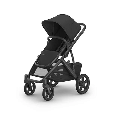 Carrinho de bebê UPPAbaby Vista V3 - Jake - Charcoal | Estrutura de carbono | Couro preto