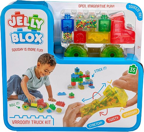 Bloco de Montar JELLY BLOX 35 peças +2 Brinquedo Sensorial
