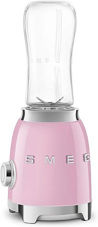 SMEG Liquidificador Rosa  Portátil Retrô 120V - 2 Copos 600ml  Original 300W