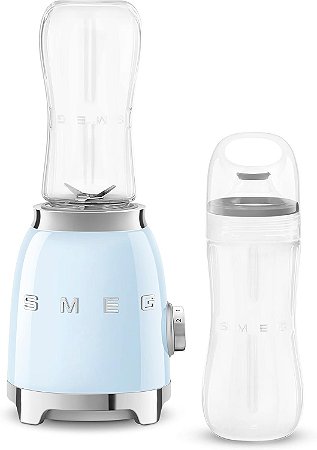 SMEG Liquidificador Azul Portátil Retrô 120V - 2 Copos 600ml  Original 300W
