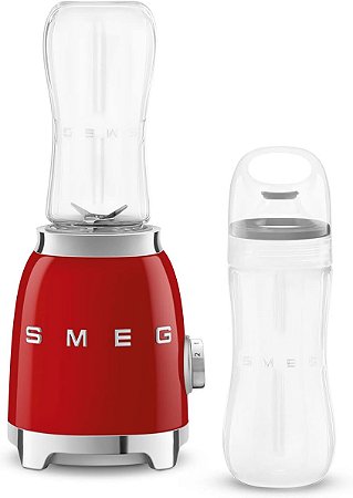 SMEG Liquidificador Portátil Vermelho Retrô 120V - 2 Copos 600ml  Original 300W